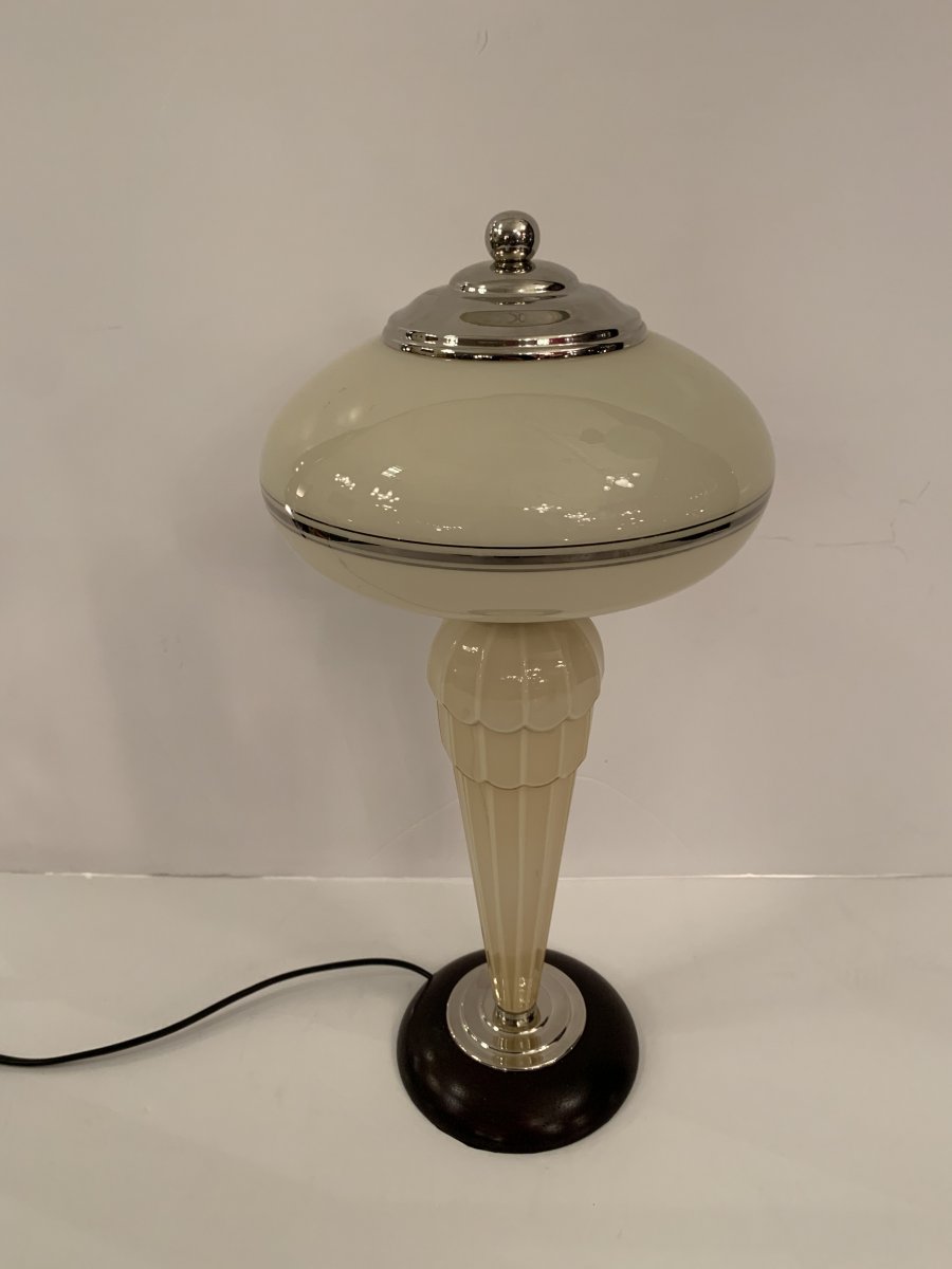 Table / Desk Lamp Art Deco Glass Clichy (cat: Lamps Art Deco 1930)-photo-4
