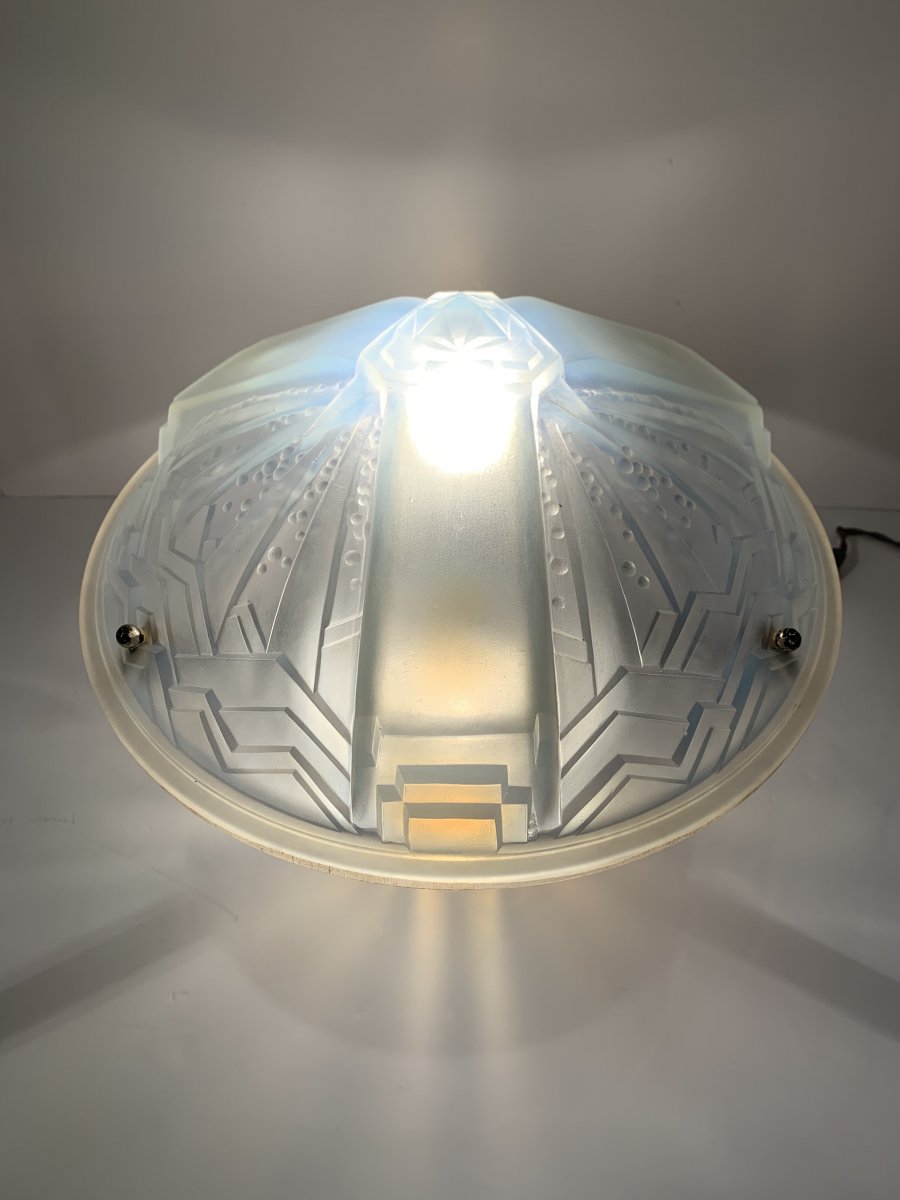 Art Deco Opalescent Lamp Signed Müller Frères Lunéville (cat: 1930s Art Deco Lamps)-photo-2