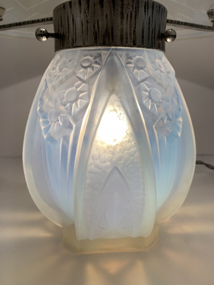 Art Deco Opalescent Lamp Signed Müller Frères Lunéville (cat: 1930s Art Deco Lamps)-photo-6