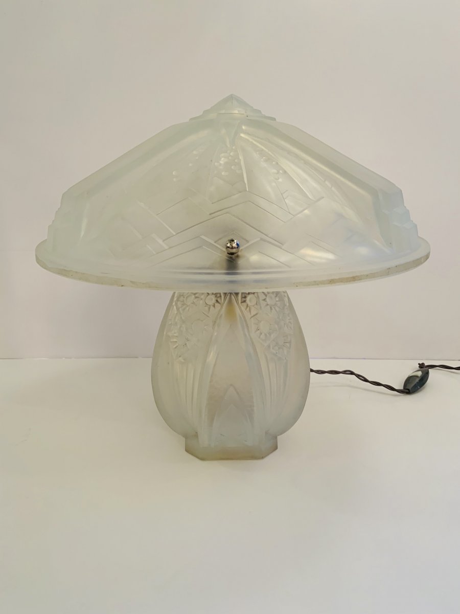 Art Deco Opalescent Lamp Signed Müller Frères Lunéville (cat: 1930s Art Deco Lamps)-photo-7