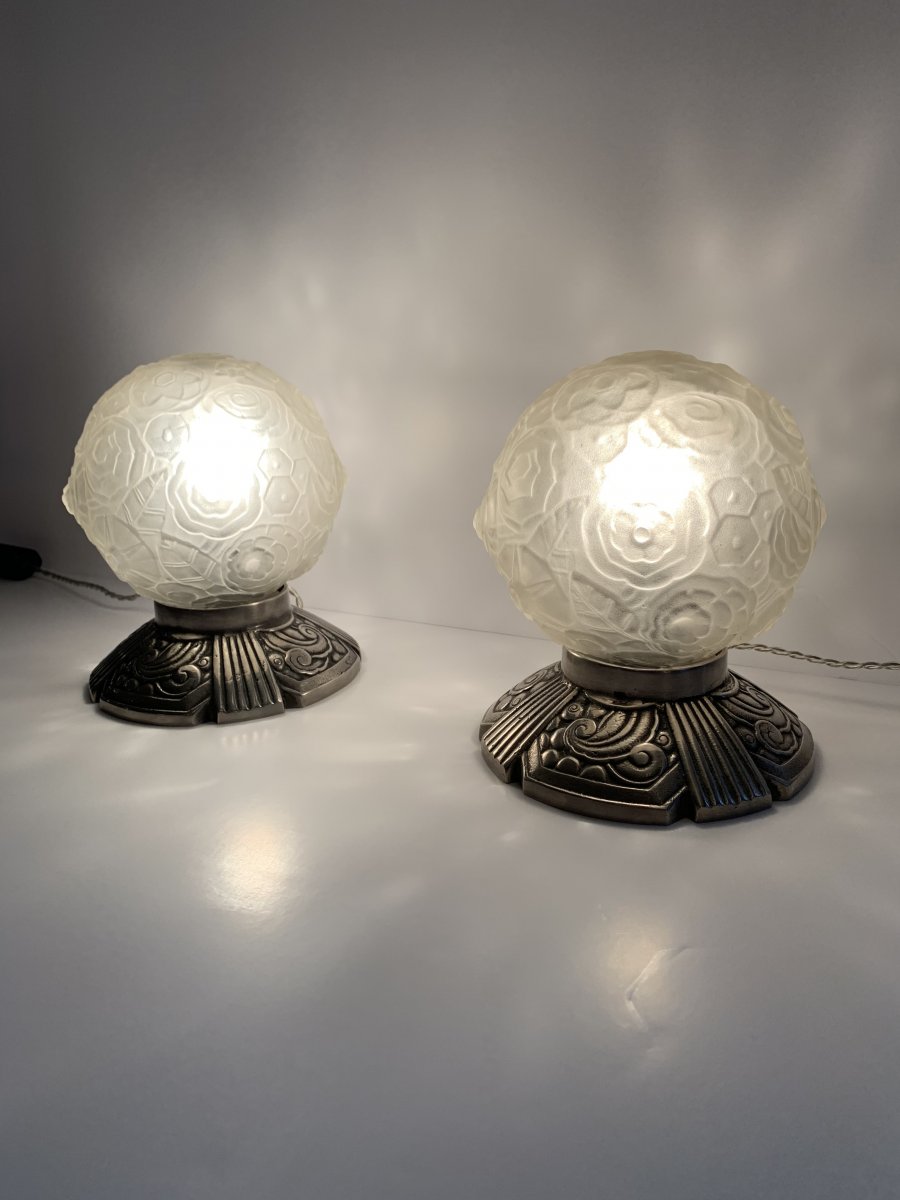 Pair Of Art Deco Lamps -photo-3