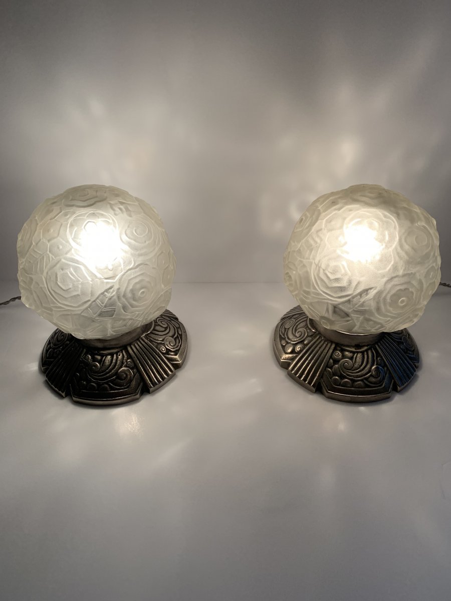 Pair Of Art Deco Lamps -photo-4