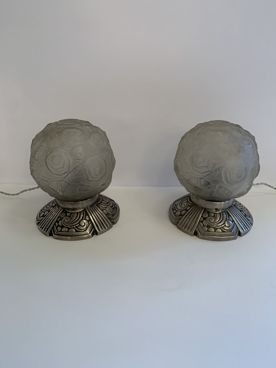 Pair Of Art Deco Lamps -photo-6