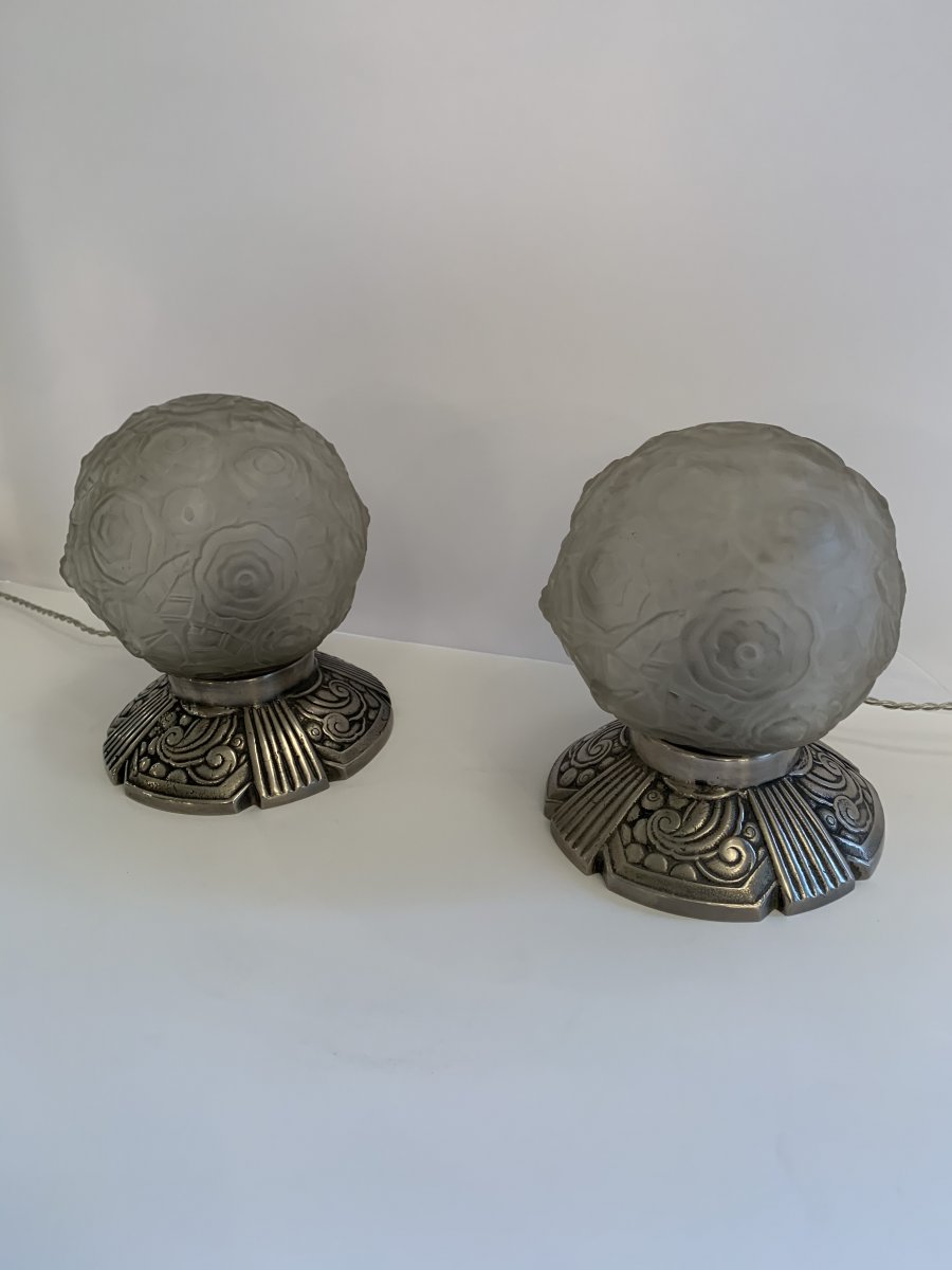 Pair Of Art Deco Lamps -photo-7