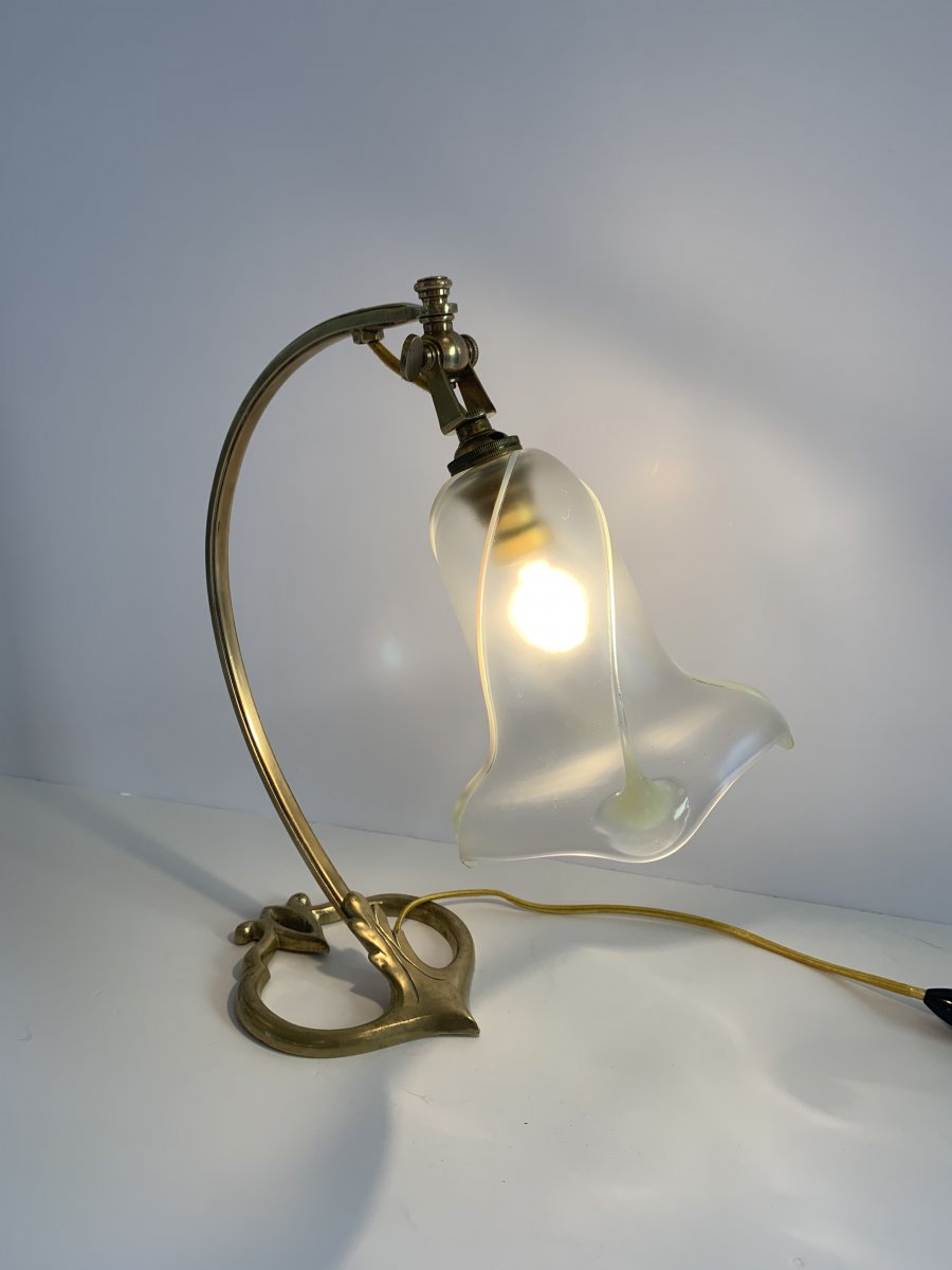 Rare Lampe Arts and Crafts W.A.S Benson Circa 1900 (Lampes art nouveau 1890-1910) -photo-2