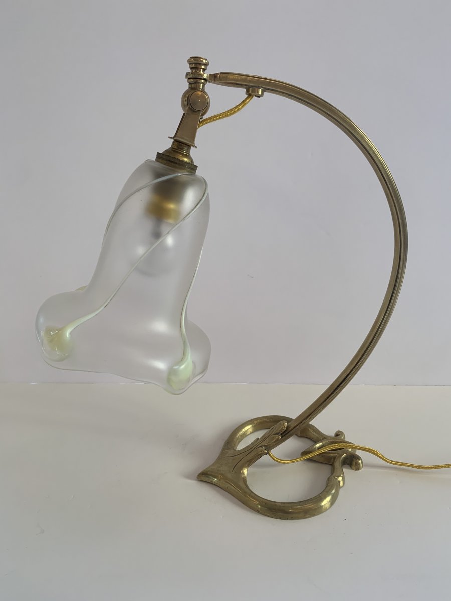 Rare Lampe Arts and Crafts W.A.S Benson Circa 1900 (Lampes art nouveau 1890-1910) -photo-7