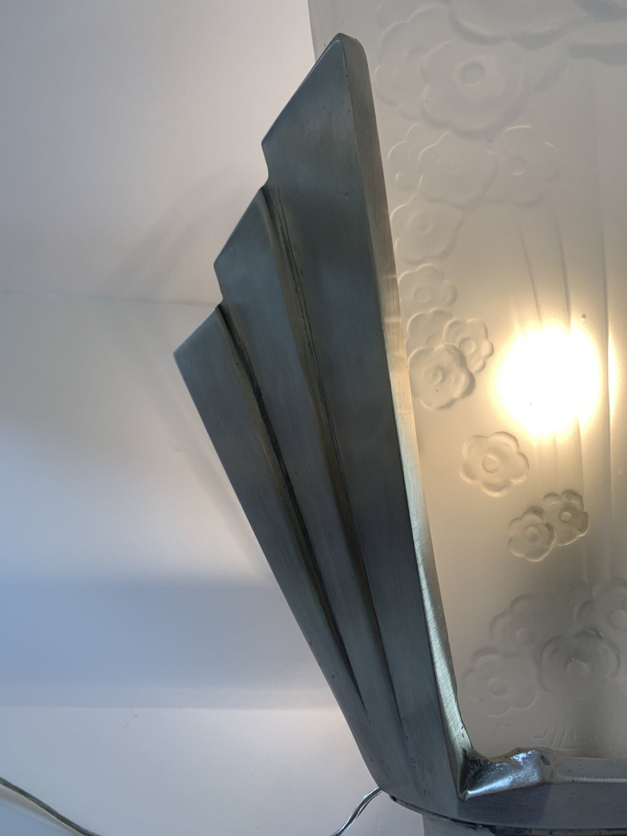 Rare Pair Of Art Deco Wall Lights Signed Müller Frères [4 Dispos!] (art Deco Wall Lamp 1930)-photo-5