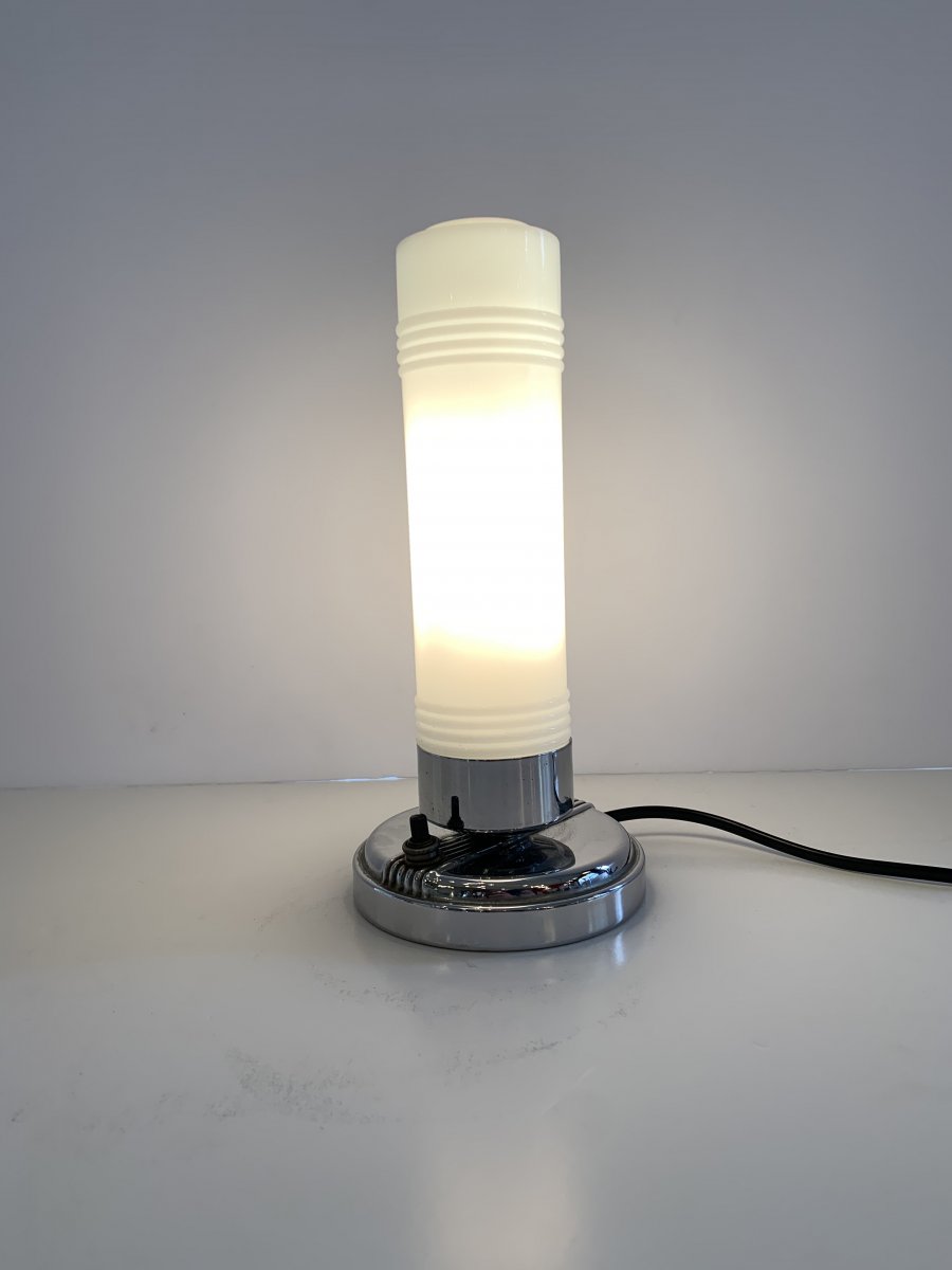 Lampe Art Déco moderniste à poser/de chevet type Streamline (lampes art deco 1930)-photo-3