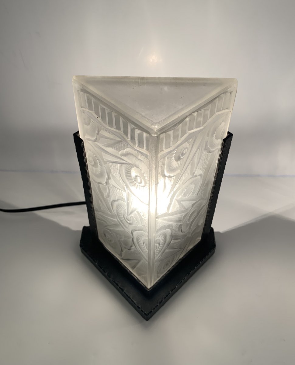 Pair Of Art Deco Lamps / Night Lights J. Robert (art Deco Lamp 1930)-photo-5