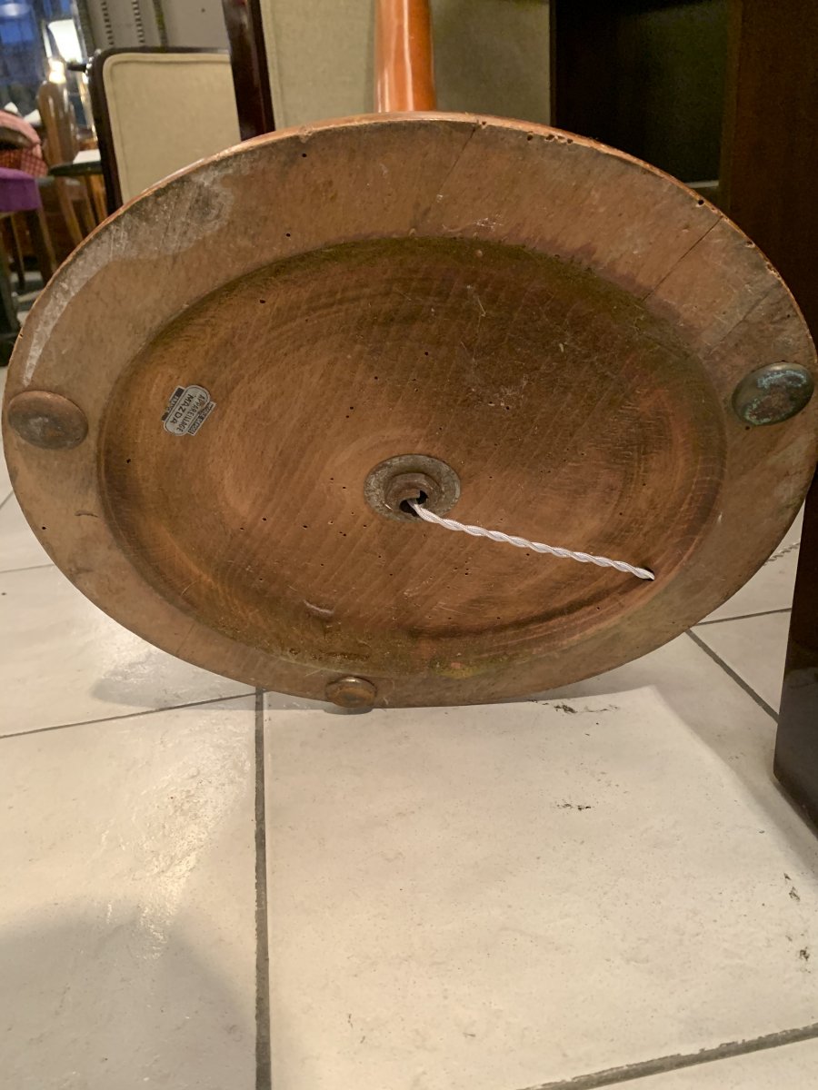 Mazda Art Deco Floor Lamp [marked] In Turned Wood (lamp - Art Deco Floor Lamps 1930)-photo-6