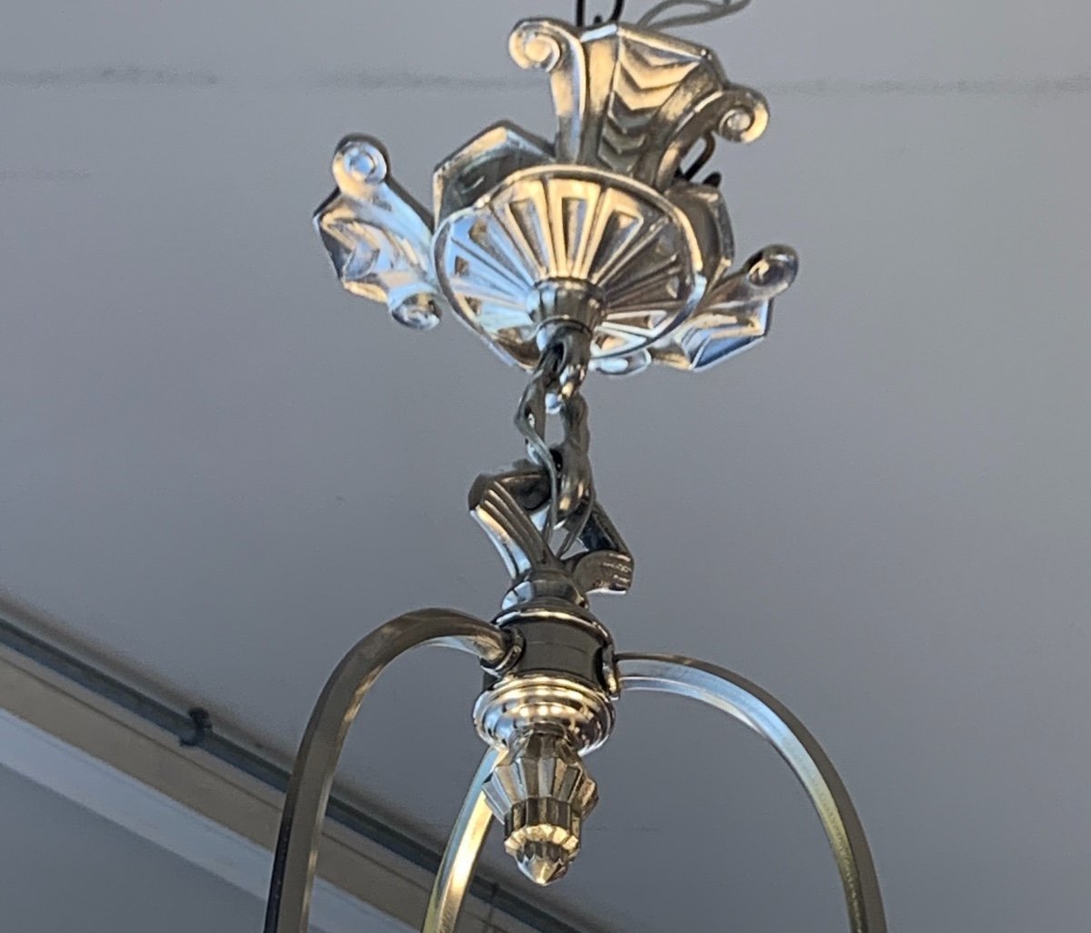 Extremely Rare Chandelier {set Available!} Art Deco Verreries Belges (vsl) {art Deco Chandeliers 1925}-photo-4