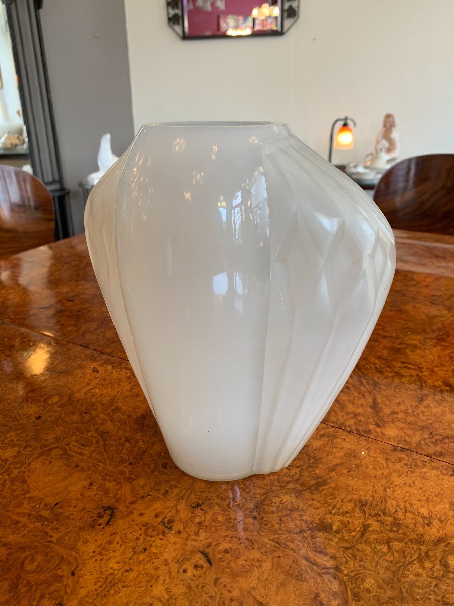 Rare Vase Art Déco Modèle « AMPHORE«  Signé André Hunebelle ( Vases Art Deco 1930 ) -photo-4