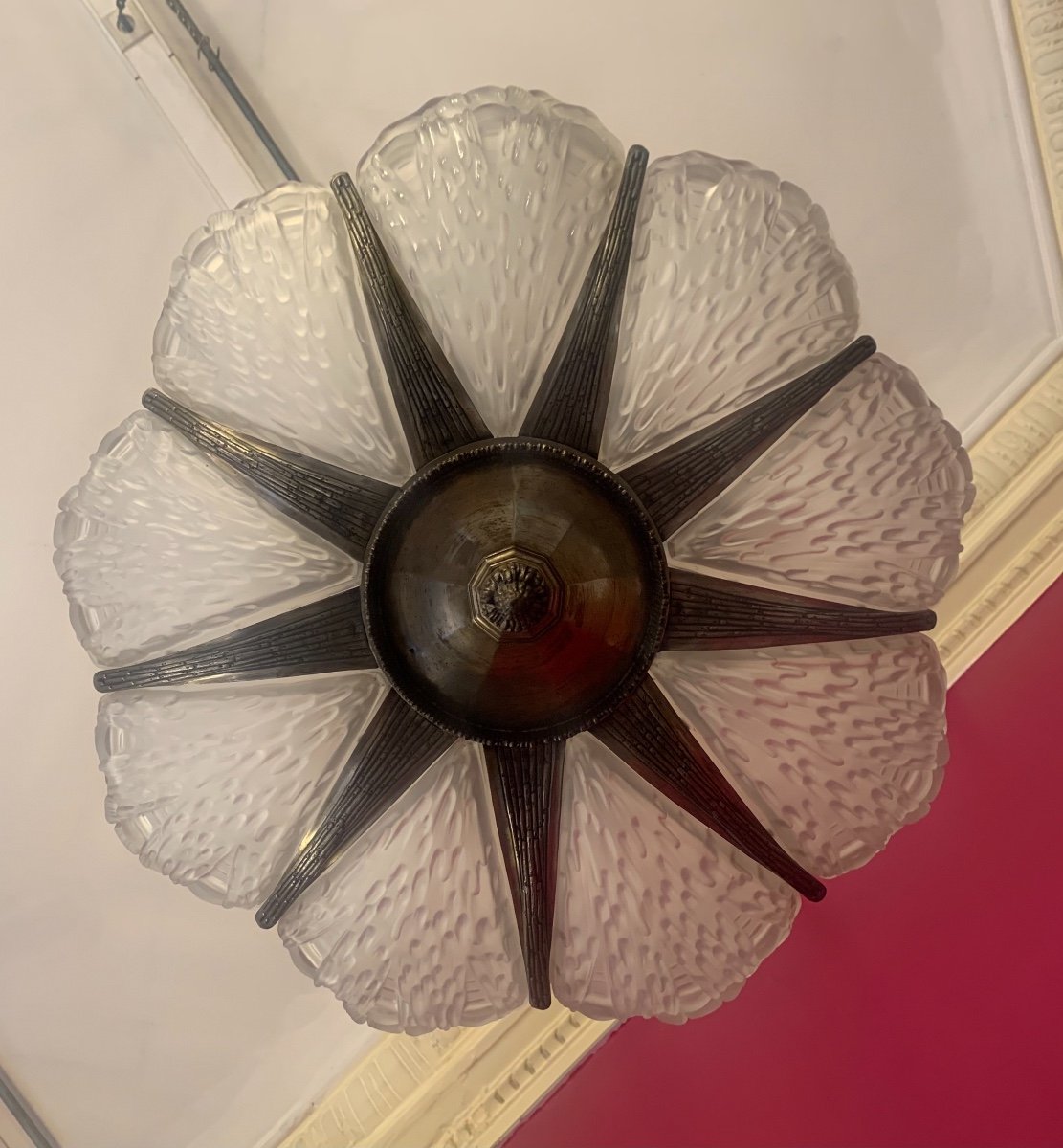 Important Chandelier Lustrerie Bruxelloise And Vsl With 9 Plates-photo-4