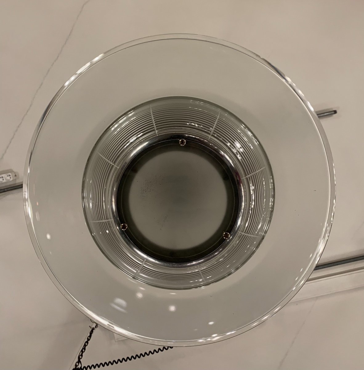 Modernist Art Deco Chandelier / Suspension Signed Holophane 7179 (art Deco Chandeliers 1930 - 1940)-photo-5