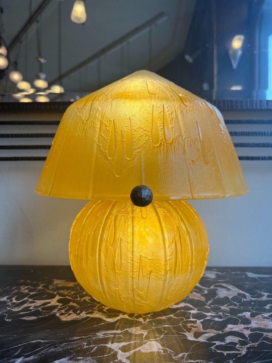 Rarissime Et Extraordinaire Lampe Art Déco Signée Daum Nancy France ( Lampe Art Deco 1930 ) -photo-1