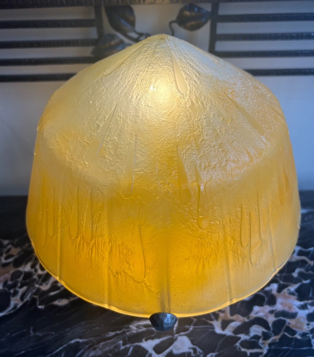 Rarissime Et Extraordinaire Lampe Art Déco Signée Daum Nancy France ( Lampe Art Deco 1930 ) -photo-2