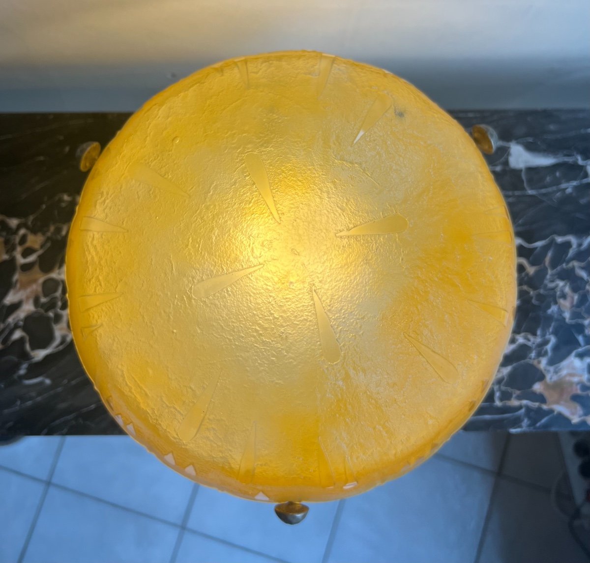 Rarissime Et Extraordinaire Lampe Art Déco Signée Daum Nancy France ( Lampe Art Deco 1930 ) -photo-3