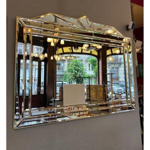 Splendid And Monumental Art Deco Style Mirror Deknudt Belgium (circa 1960) {mirror 1930}