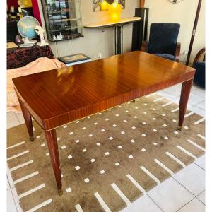 Art Deco Table By Coene Frères “voltaire” Model In Iroko Wood (art Deco Table 1930)