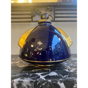 Art Deco Pinon Vase - Heuzé “saucer” Model Enameled Earthenware Signed (art Deco Vase 1930)