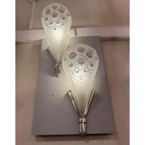 Importante Paire d’appliques Art Déco Signées Müller Frères / bronze ( applique art deco 1930 )