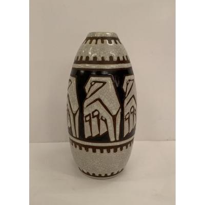 Rare Vase Art Deco Charles Catteau/keramis Grès De 1924 Signé (vases Art Déco 1930)