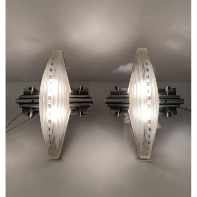 Exceptional Pair Of Art Deco Wall Lights