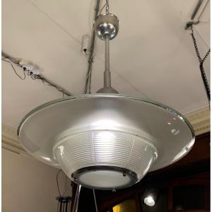 Modernist Art Deco Chandelier / Suspension Signed Holophane 7179 (art Deco Chandeliers 1930 - 1940)