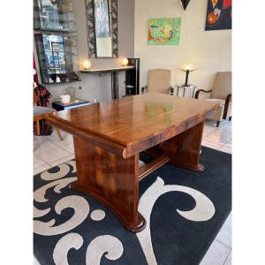 Art Deco Dining Table In Polished Walnut Tampon De Coene (attributed To) (table 1930)