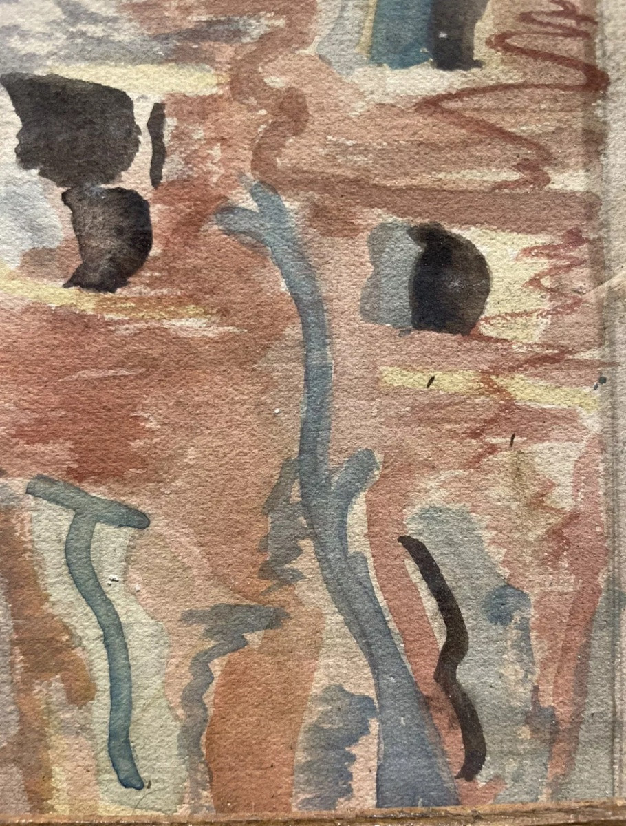 Landscape View Of Venice, Gouache On Paper, Early 20th Century-photo-3