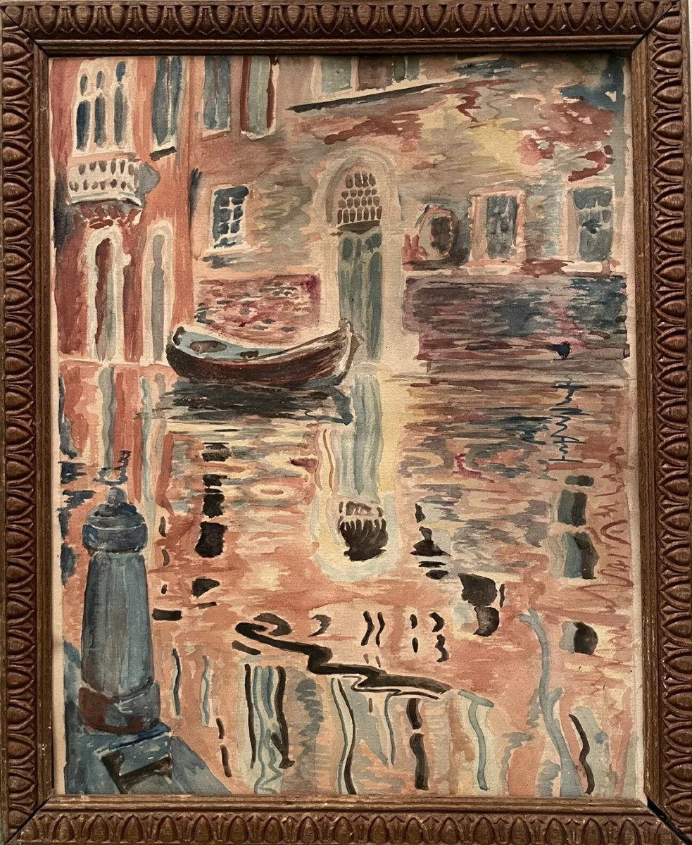 Landscape View Of Venice, Gouache On Paper, Early 20th Century
