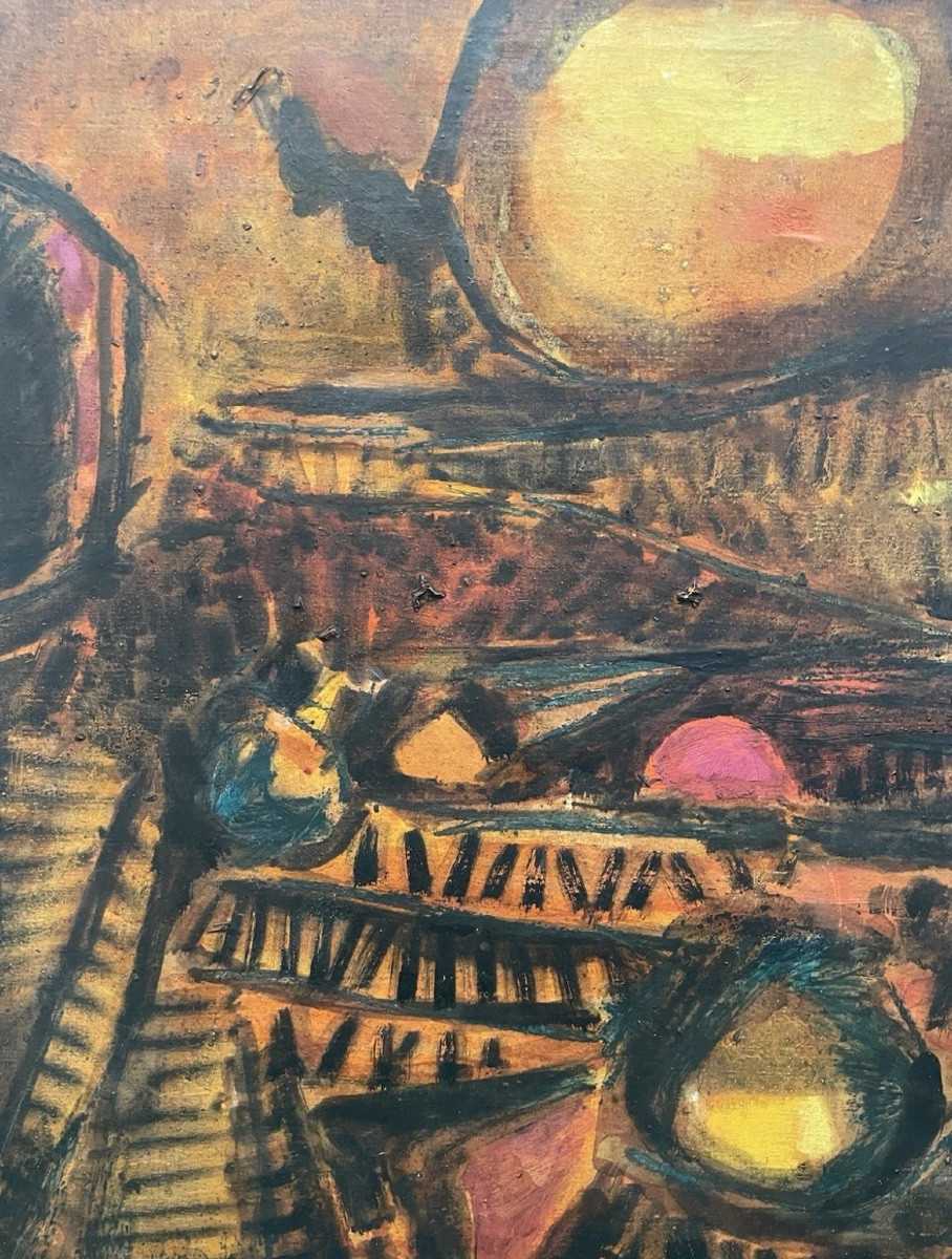 Tableau composition abstraite XXe-photo-2