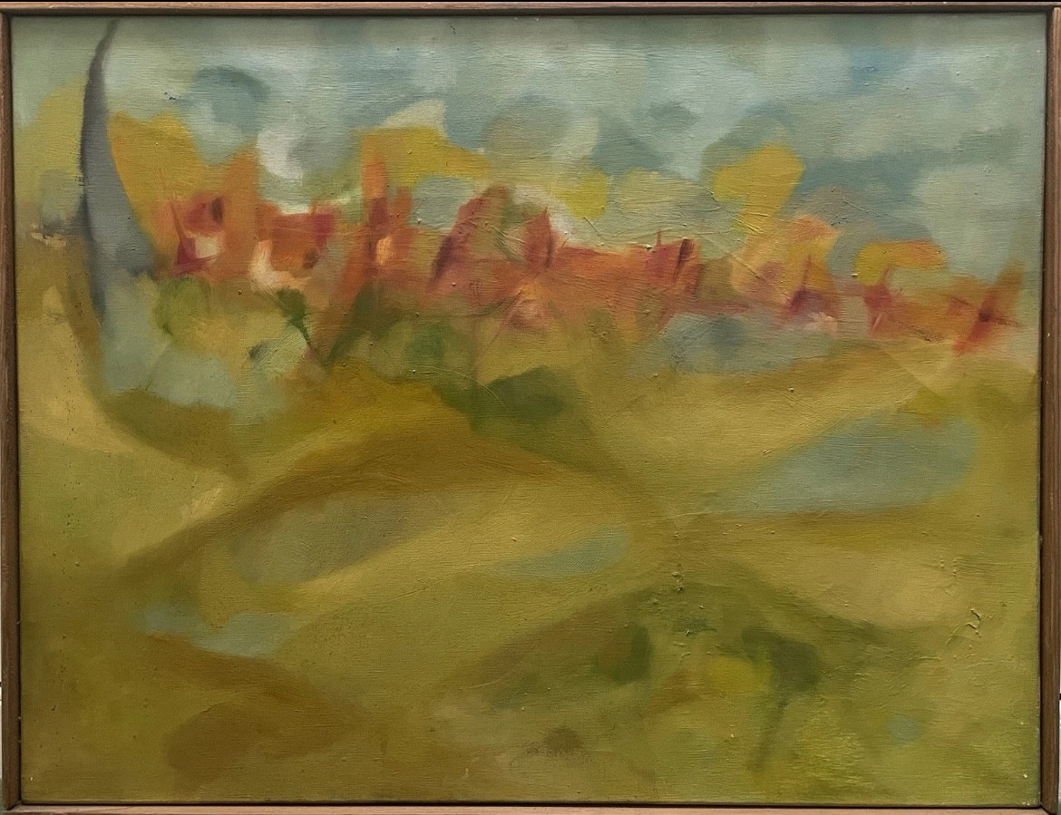 Tableau composition abstraite signée Censier XXe