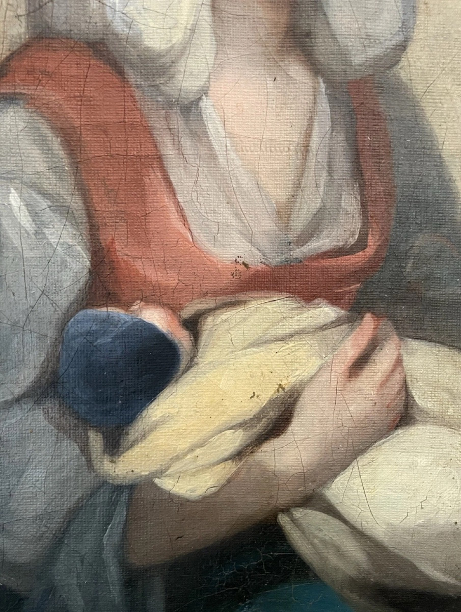 Painting Of A Mother And Child, Italy, 19th Century-photo-2