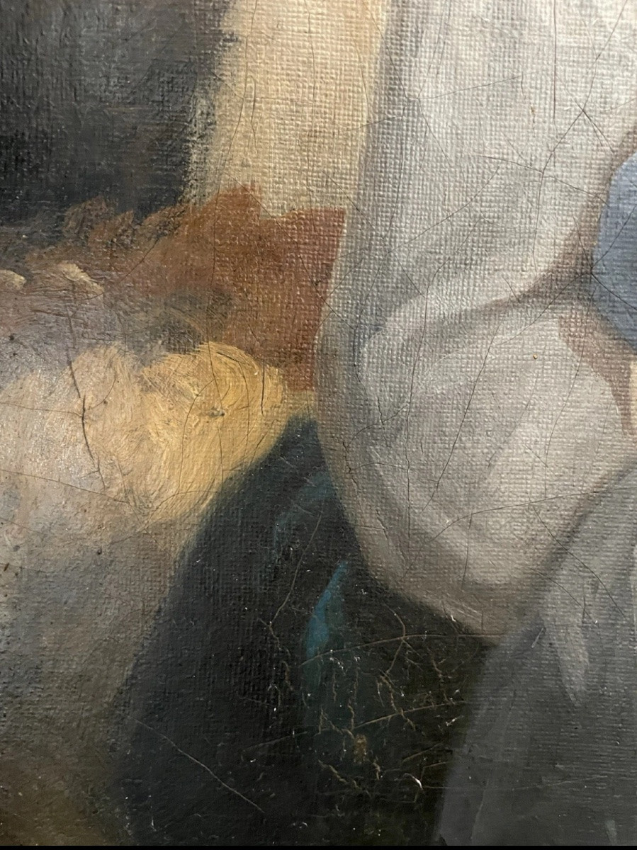 Painting Of A Mother And Child, Italy, 19th Century-photo-3