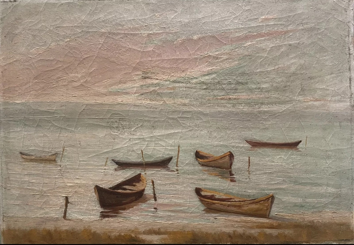 Seascape, Boats On The Water, 19th Century