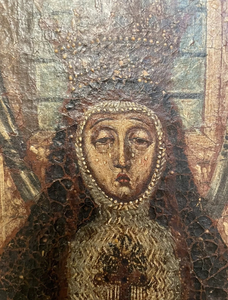 Pieta Painting 17th Century Virgin From Las Angustias De Granada-photo-4