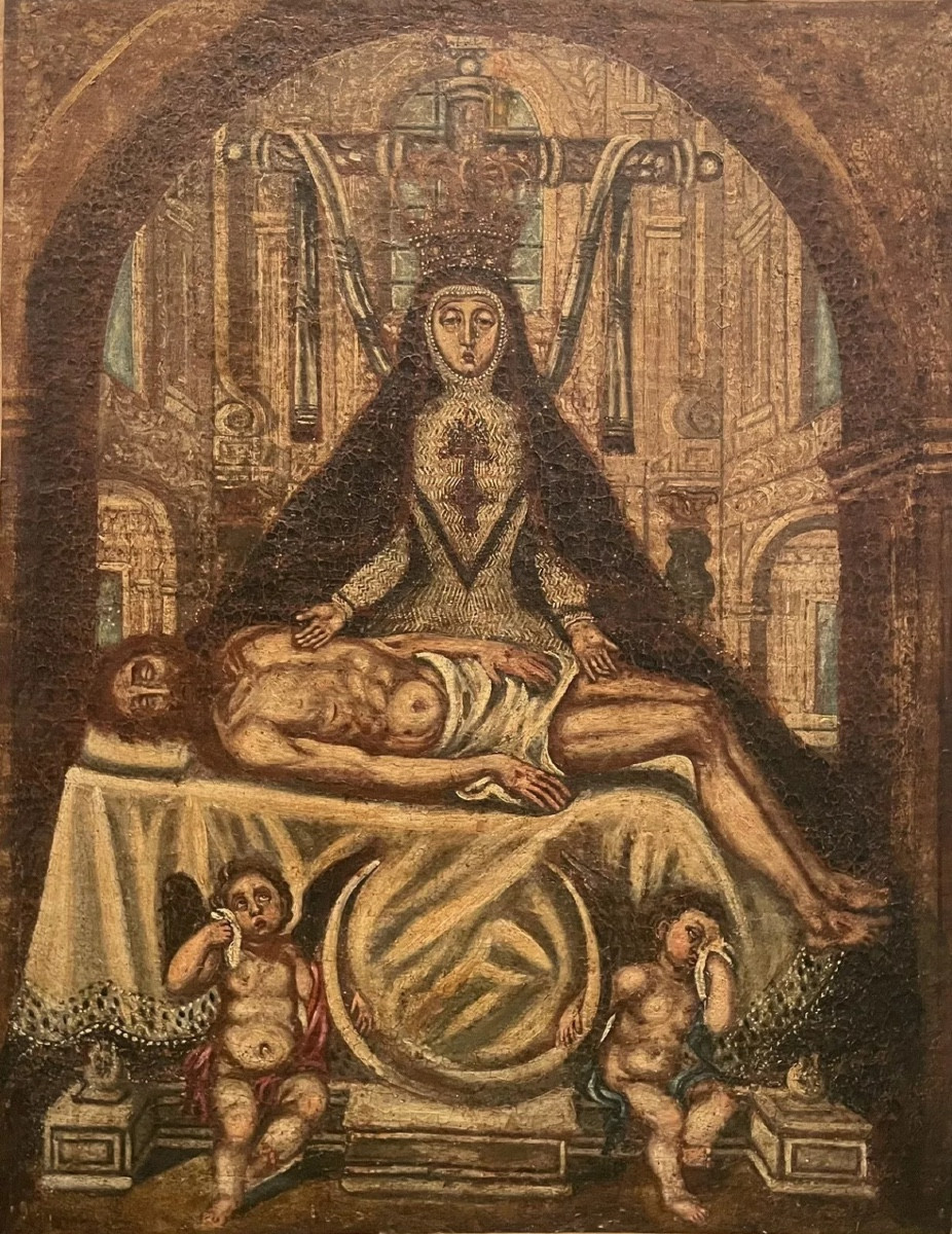 Pieta Painting 17th Century Virgin From Las Angustias De Granada