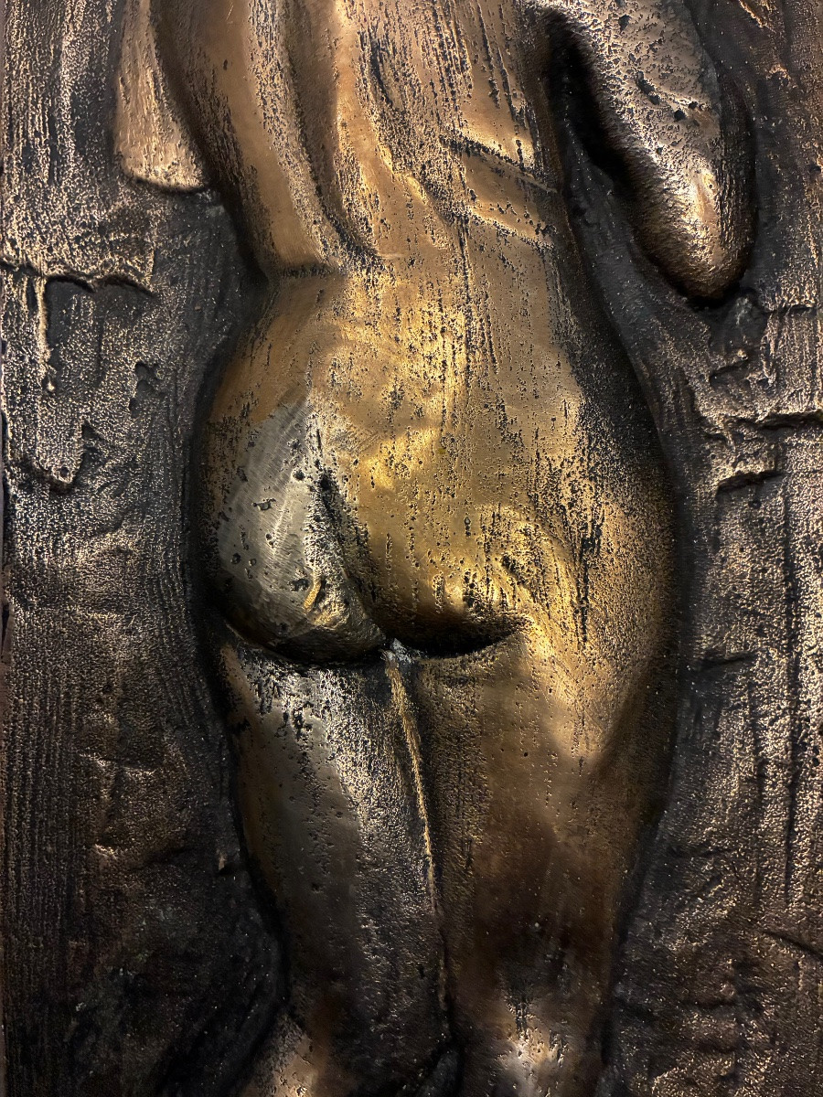 20th Century Bronze Bas-relief Sculpted Wall Panel-photo-4