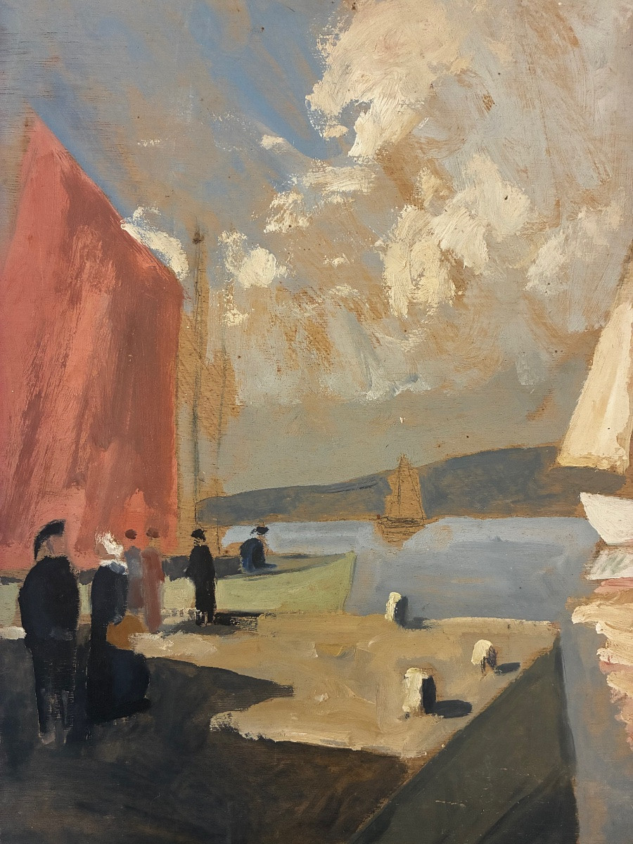 Le port de Saint Tropez, Robert Fleurent, années 50-photo-3