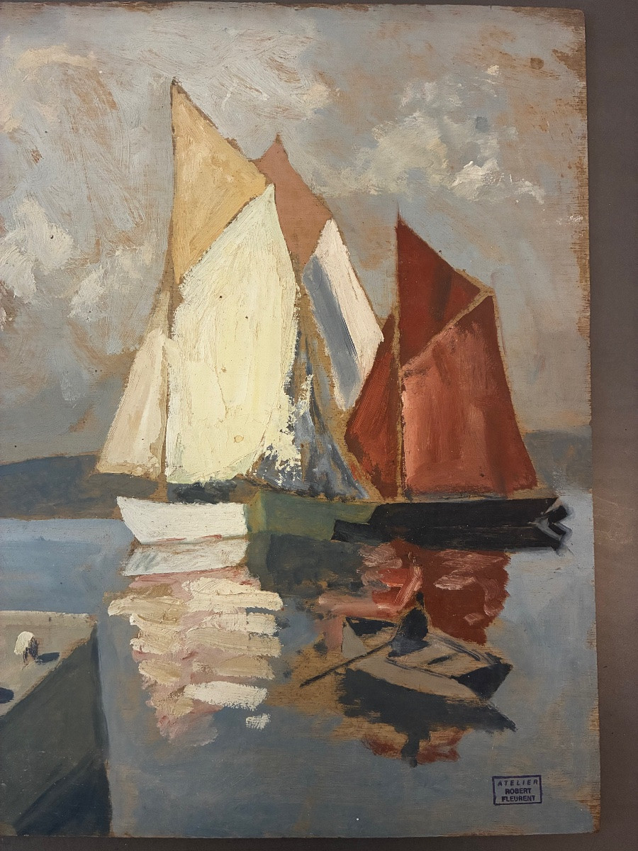 Le port de Saint Tropez, Robert Fleurent, années 50-photo-1