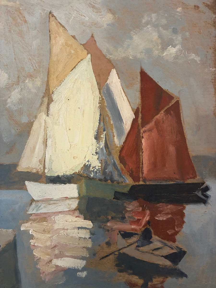 Le port de Saint Tropez, Robert Fleurent, années 50-photo-2