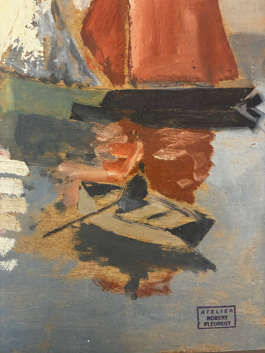 Le port de Saint Tropez, Robert Fleurent, années 50-photo-3