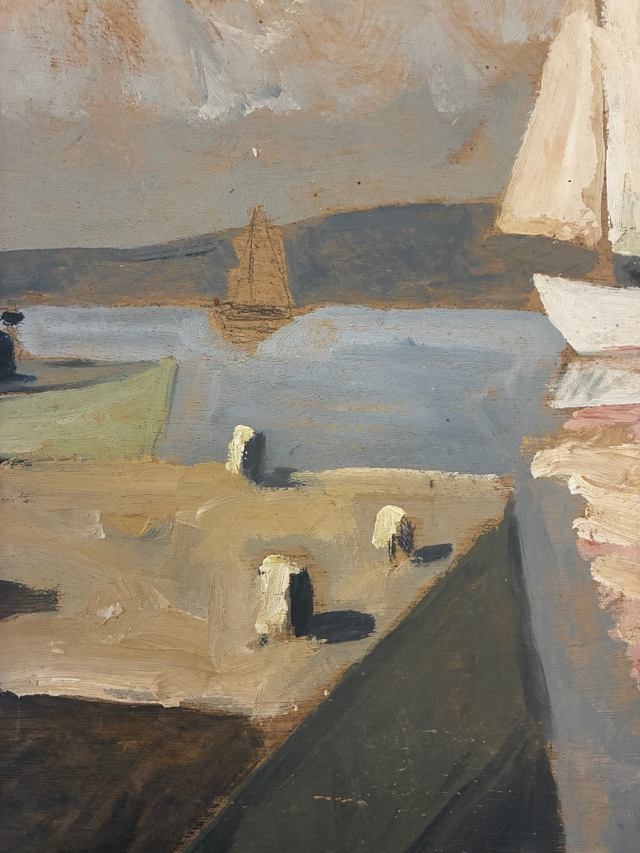 Le port de Saint Tropez, Robert Fleurent, années 50-photo-6