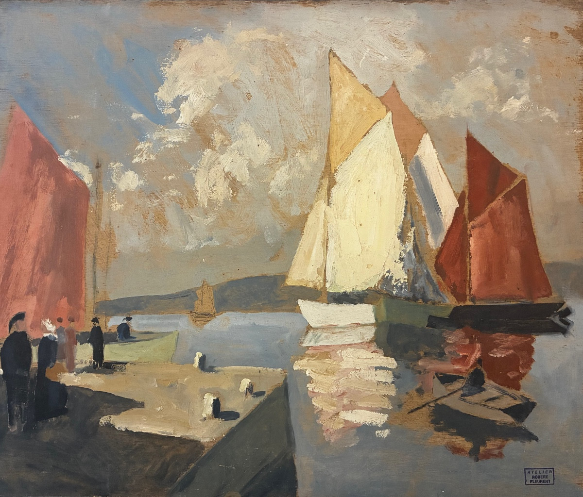 Le port de Saint Tropez, Robert Fleurent, années 50