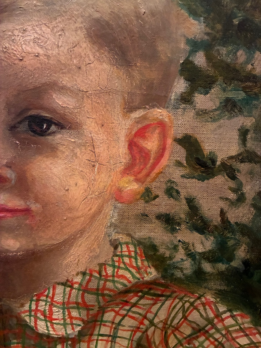 20th Century Child Portrait Painting-photo-1