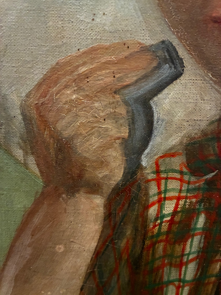 20th Century Child Portrait Painting-photo-2