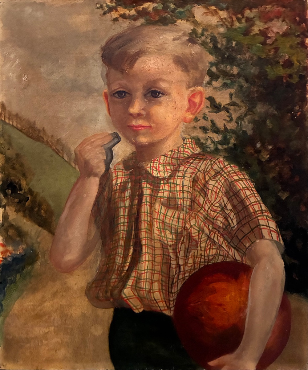 20th Century Child Portrait Painting