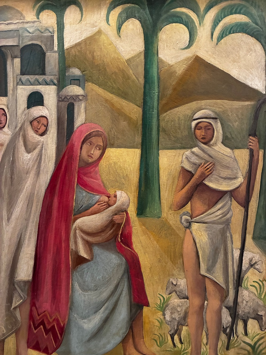 Orientalist Scene Painting Signed Sergeff, 20th Century-photo-2