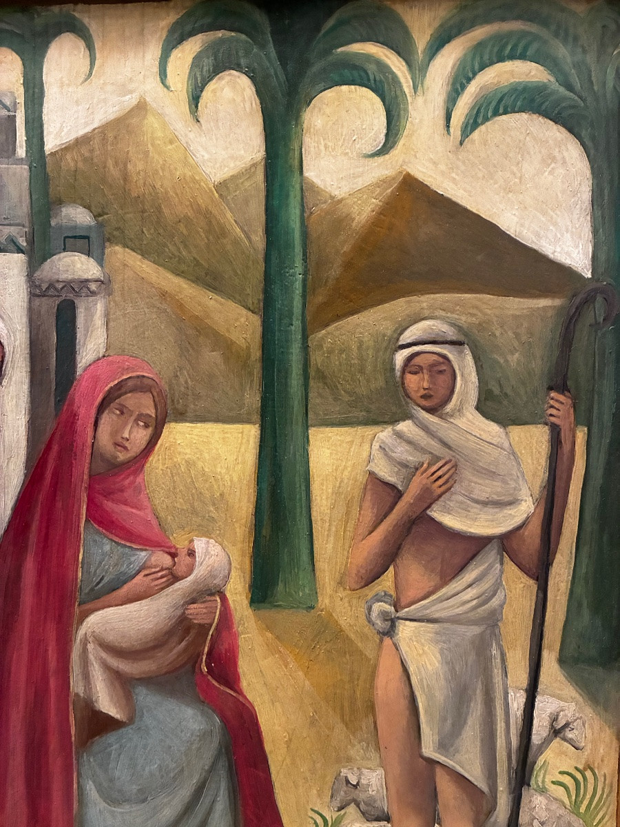 Orientalist Scene Painting Signed Sergeff, 20th Century-photo-3